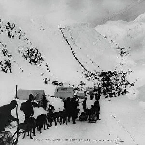 Scales and summit of Chilkoot Pass, from One Man's Gold Rush: A Klondike Album by Murray Cromwell Morgan, 1898 (b/w photo)