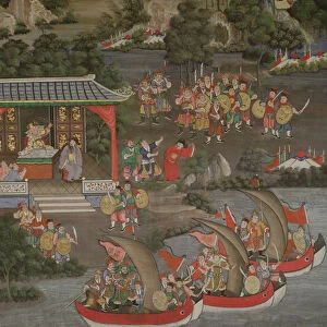Scene with Chinese influence, Sala Geng, Wat Bowonniwet Vihara, Bangkok (fresco)