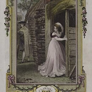 Scene from Clarissa, by Samuel Richardson (coloured engraving)