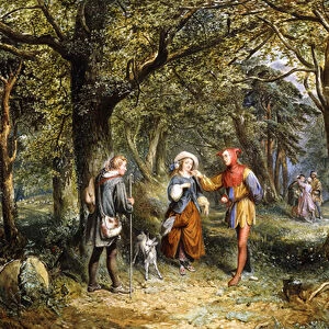 A Scene from As You Like It : Rosalind, Celia and Jacques in The Forest of Arden