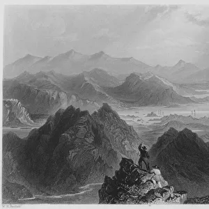 Scene from Sugar loaf Mountain, Bantry Bay (engraving)