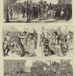 Scenes in Paris during the Armistice (engraving)