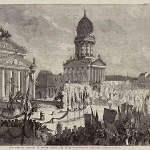 The Schiller Festival at Berlin, laying the Foundation-Stone of Schillers Statue (engraving)