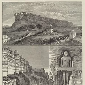 Scindias Fortress of Gwalior, Central India (engraving)