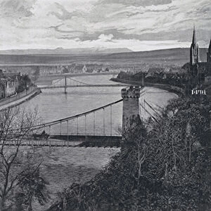 Scotland: Inverness, from the Castle (b / w photo)