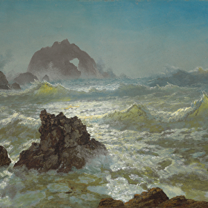 Seal Rock, California, c. 1872 (oil on paper laid down on canvas)