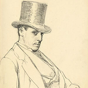 Seated Man with Top Hat, c. 1872-1875 (pencil on paper)