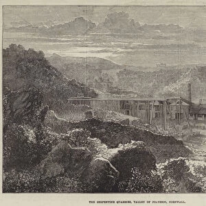 The Serpentine Quarries, Valley of Poltesco, Cornwall (engraving)