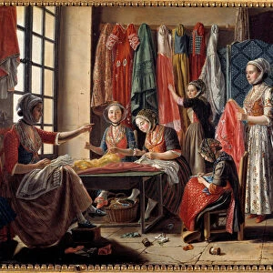 A sewing workshop in Arles in 1760 Painting by Antoine Raspal (1738-1811) 1760 Arles