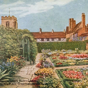Shakespeares Knott Garden and New Place, Stratford-upon-Avon (colour litho)