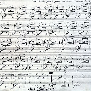 Sheet music for Prelude 1 for piano by Frederic Chopin (1810 - 1849), Polish composer