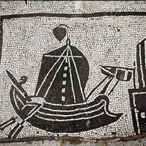 A ship in the port of Ostia (mosaic, 1st century BC-1st century AD)