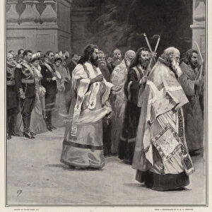 The Shipka Celebrations, the Procession leaving the Memorial Church (litho)