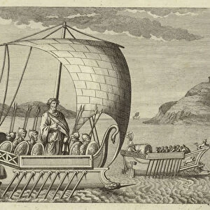 Ships of the Anglo-Saxons (engraving)
