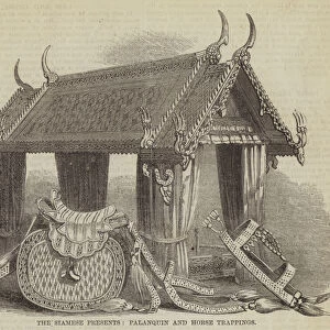 The Siamese Presents, Palanquin and Horse Trappings (engraving)