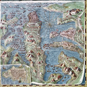 Siege of Malta, detail from the Galleria delle Carte Geografiche, 1580-83