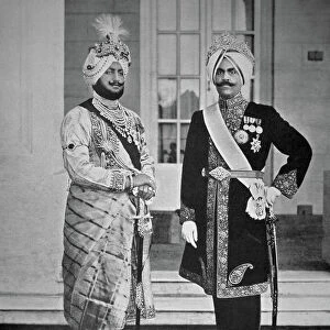 Two Sikh Princes of the Punjab, 20th July 1918 (b / w photo)