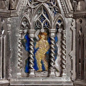 The silver altar of Saint Johns Treasure, left side, detail, 1367-1483