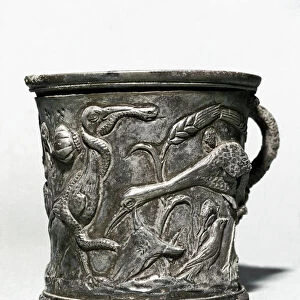 Silver cup with birds and wheat, 1st century BC-1st century AD