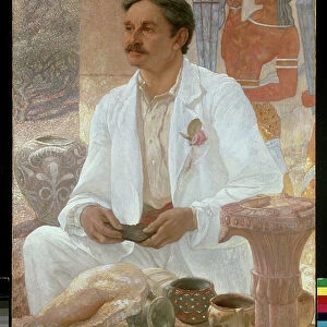 Sir Arthur Evans among the Ruins of the Palace of Knossos, 1907 (oil on canvas)