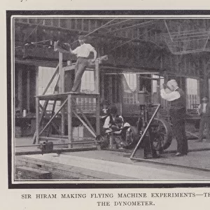 Sir Hiram Maxim making flying machine experiments (b / w photo)