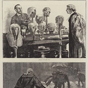 Sketches of the Opening of Term at the Law Courts (engraving)