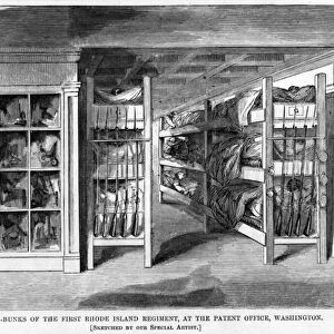 Sleeping-bunks of the First Rhode Island Regiment, at the Patent Office, Washington, pub