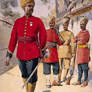 Soldier of the Mahratta Light Infantry, illustration for Armies of India