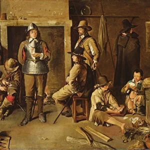 Soldiers at Rest in an Inn (oil on canvas)