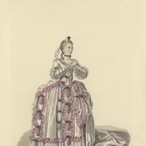Sophie Arnould, French opera singer (coloured engraving)