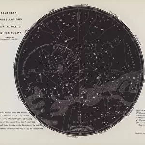 Southern Constellations from the Pole to Declination 40 N (litho)