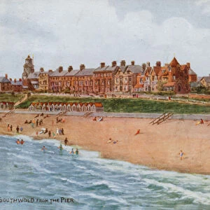 Southwold from the Pier (colour litho)