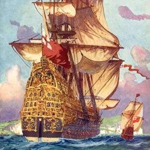 The Sovereign Of The Seas (colour litho)