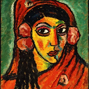 Spanish Girl with a Red Scarf; Spanierin mit rotem Schal, c. 1912 (oil on board)