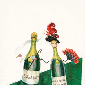 Sparkling Wine, probably Christmas Card (chromolitho)