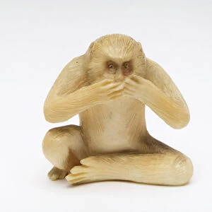 Speak No Evil, one of the Three Wise Monkeys (ivory)