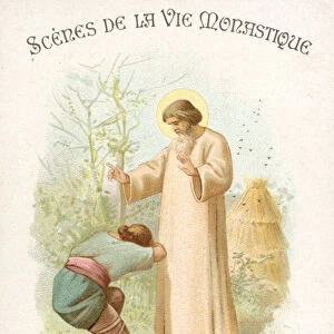 St Eusice and the honey thief (chromolitho)