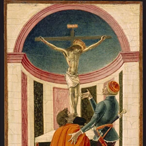 St. John Gualberto and the Crucifix, circa 1475-1485 (tempera on panel, transferred to Masonite panel)