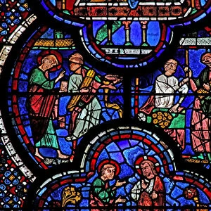 St John window: the miracle of changing sticks into gold (w48) (stained glass)