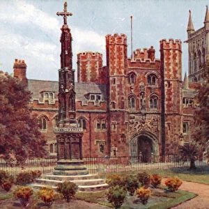 St Johns College Gate, Cambridge (colour litho)
