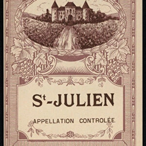 St Julien, wine label (colour litho)