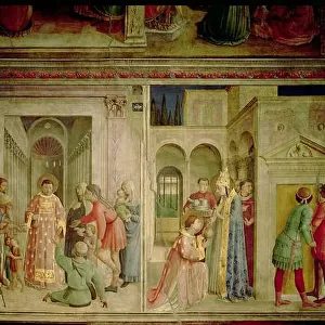 St. Lawrence receiving the Treasures of the Church and St. Lawrence distributing alms