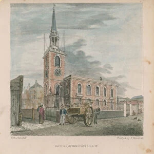 St Marys Church in Rotherhithe (coloured engraving)