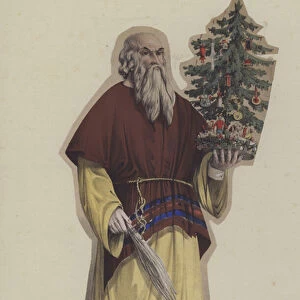 St Nicholas, Christmas card (colour litho)