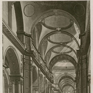 St Pauls Cathedral London, from the west entrance (engraving)