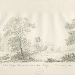 Stafford Castle - Near the Newport Road: pen and ink drawing, 1836 (drawing)