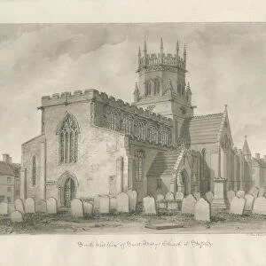 Stafford - St. Marys Church: sepia drawing, 1845 (drawing)