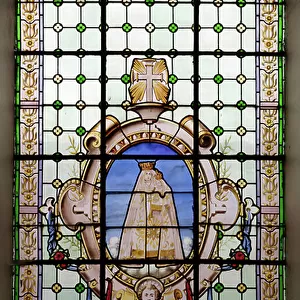 Stained glass window, north aisle, signed on the right at the bottom: B Bardenhewer Brussels, 1907