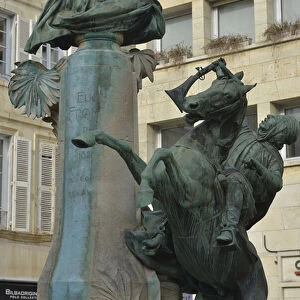 Statue of Eugene Fromentin, Orientalist painter (1820-1876), place des petits benches Rochelais sculptor Ernest Dubois (1863-1930) Inauguree in 1905 La Rochelle (17000), Charente-Maritime