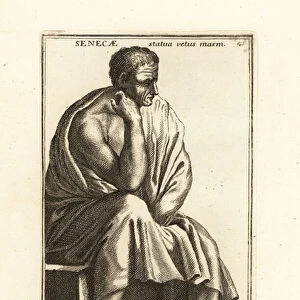 Statue of Seneca, Roman Stoic philosopher. 1779 (engraving)